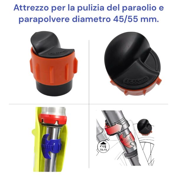 Attrezzo per la pulizia del paraolio e del parapolvere per forcelle di diametro da 45 a 55 mm. - immagine 2